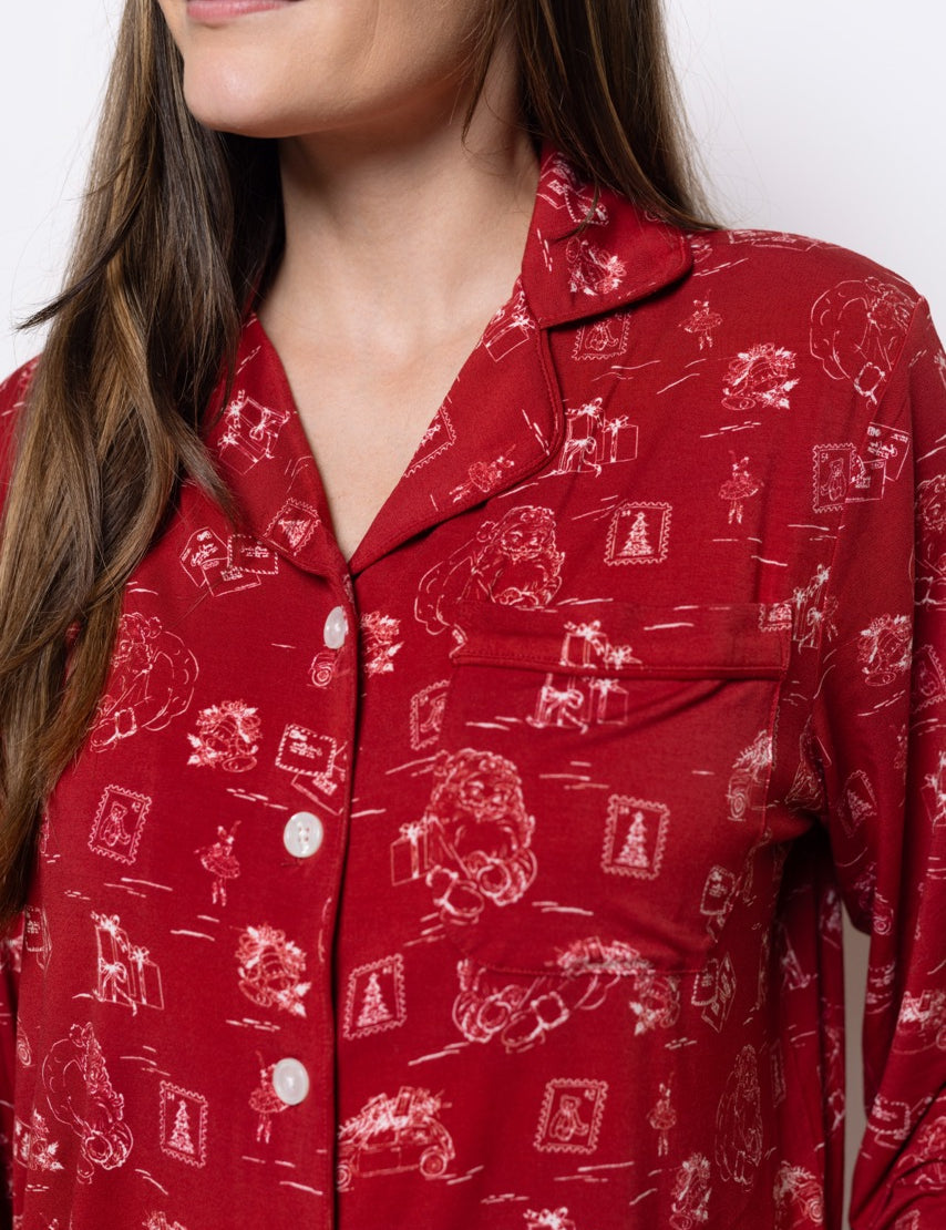 Vintage Christmas Women's Button Up