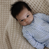 Blue Gingham Two-Way Zip