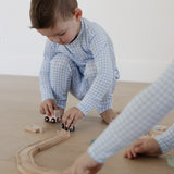 Blue Gingham Long Sleeve Pajamas