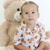 Teddy Bows Ruffle Short Sleeve Pajamas