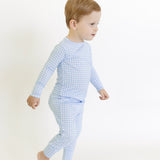 Blue Gingham Long Sleeve Pajamas