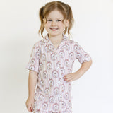 Sweet Goose Ruffle Short Sleeve Pajamas