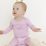 Pink Gingham Long Sleeve Pajamas