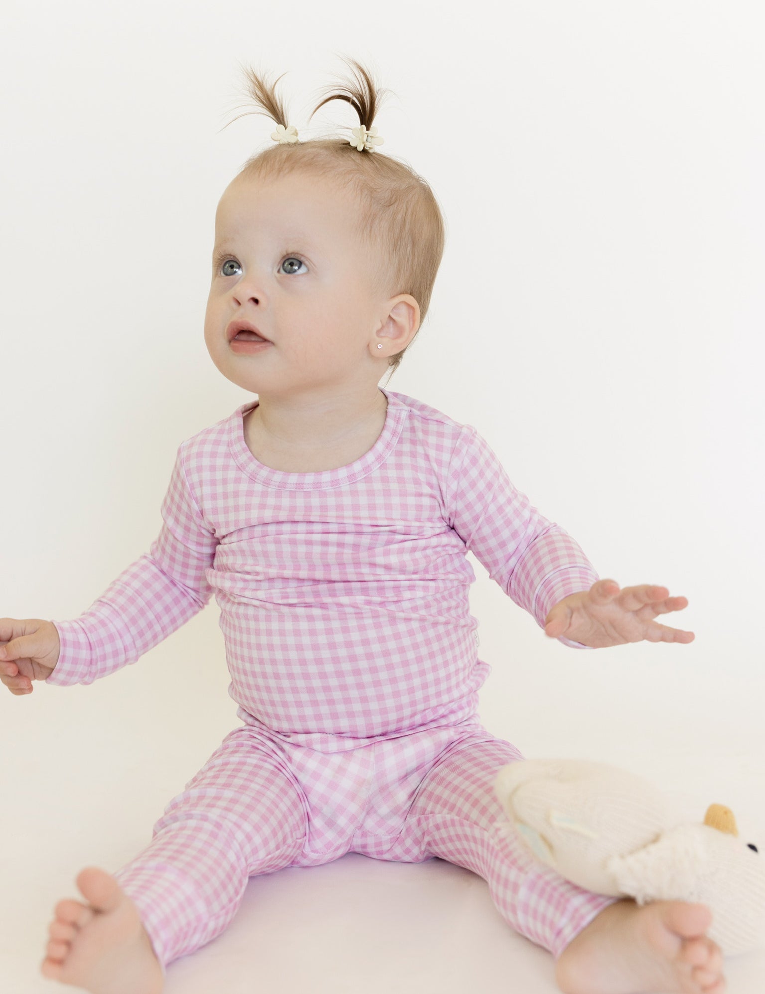 Pink Gingham Long Sleeve Pajamas