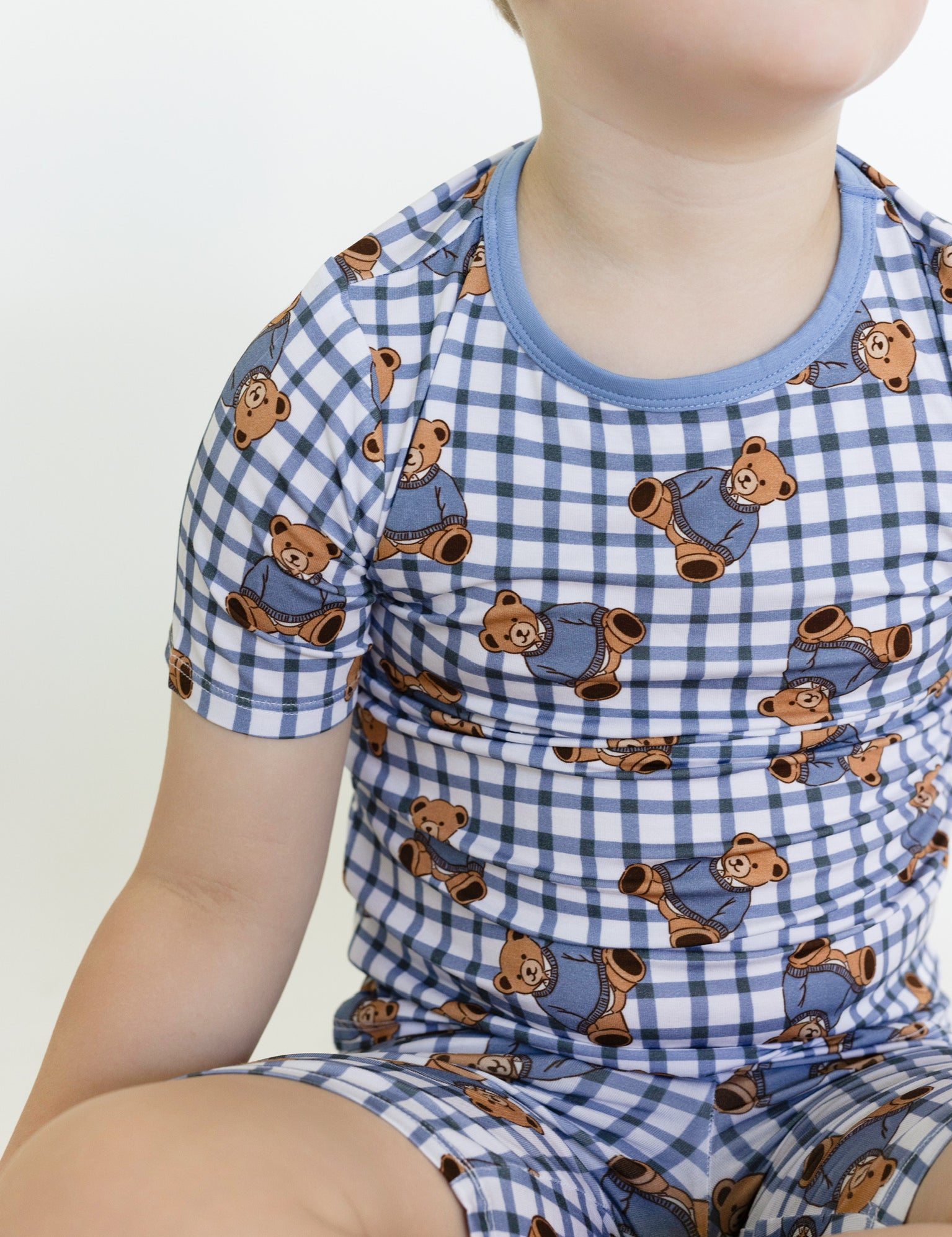 Cozy Blue Teddy Short Sleeve Pajamas