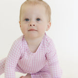 Pink Gingham Two-Way Zip