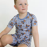 Cozy Blue Teddy Short Sleeve Pajamas